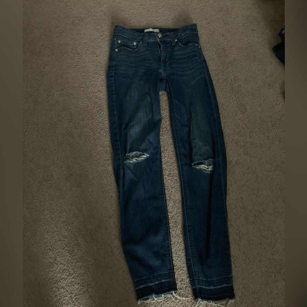 Girls dark blue ripped jeans